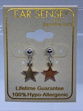 3For$20 EAR SENSE Two-Tone Star Drop Earrings - Gold & Silver